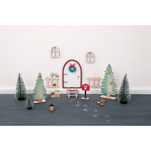 Porte en bois Lutin de Noël Nisse 26 pcs