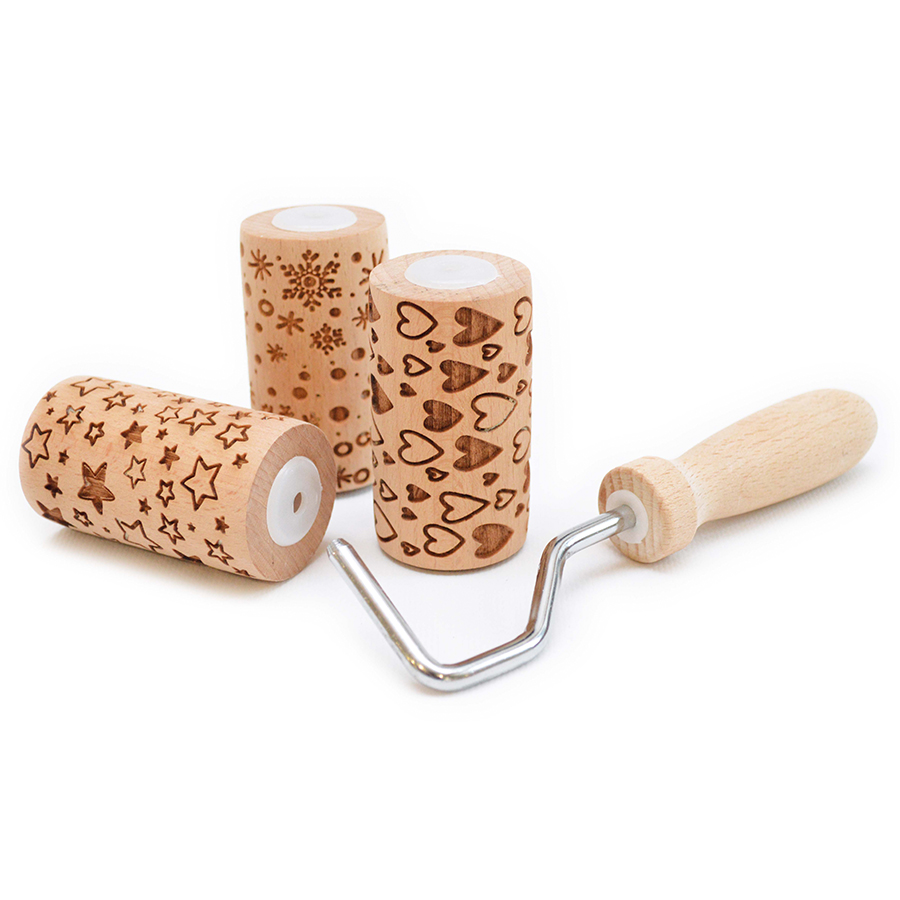 Mini Rouleau à pâtisserie en bois 7 x ø 3,8 cm Empreinte