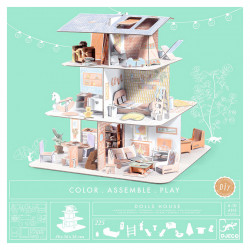 Kit créatif Colorie-Assemble-Joue Maison de poupée