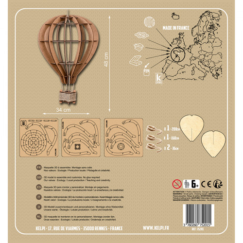 Maquette Montgolfière XL 48 x 33 cm