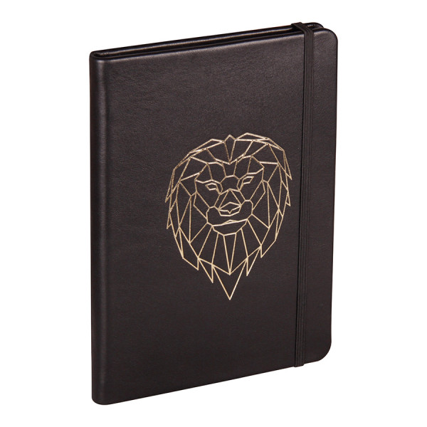 Carnet en cuir A5 14.8 x 21 cm 144 pages Forêt Noire Ligné Lion