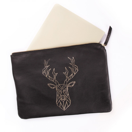 Pochette en cuir universelle 27 x 19 cm Forêt Noire Cerf