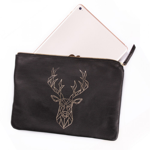 Pochette en cuir universelle 27 x 19 cm Forêt Noire Cerf