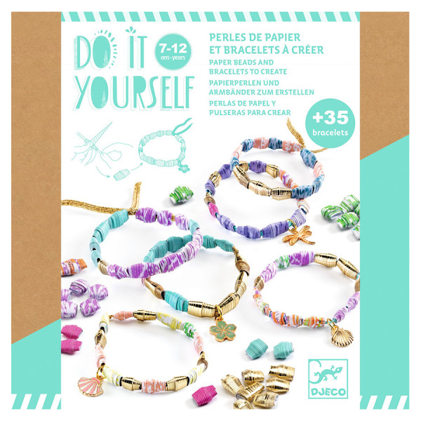 Kit DIY Perles de papier et Bracelets Chics et dorés