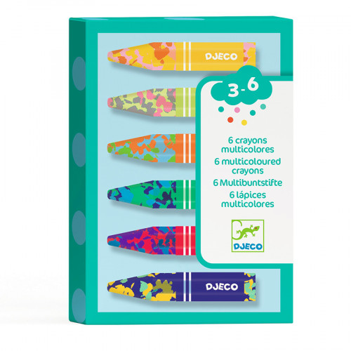 Crayons de cire multicolores 6 pcs