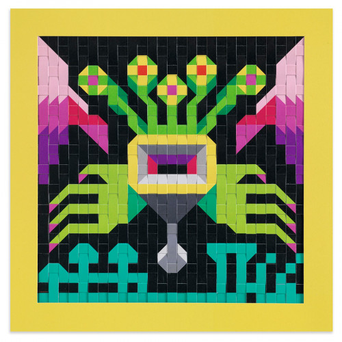 Pixel Art Tissage en papier Invaders