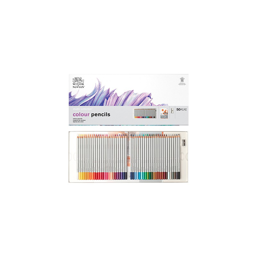 Winsor & Newton coffret de 50 crayons de couleurs aquarellables