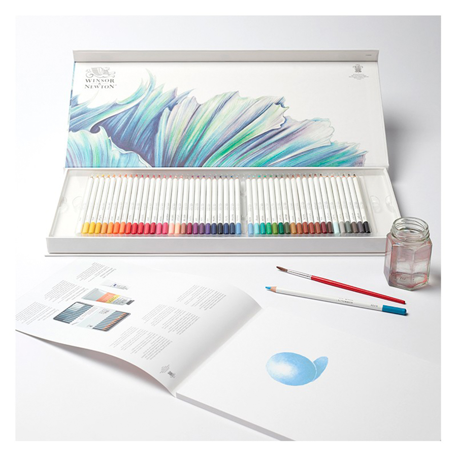 Winsor & Newton coffret de 50 crayons de couleurs aquarellables