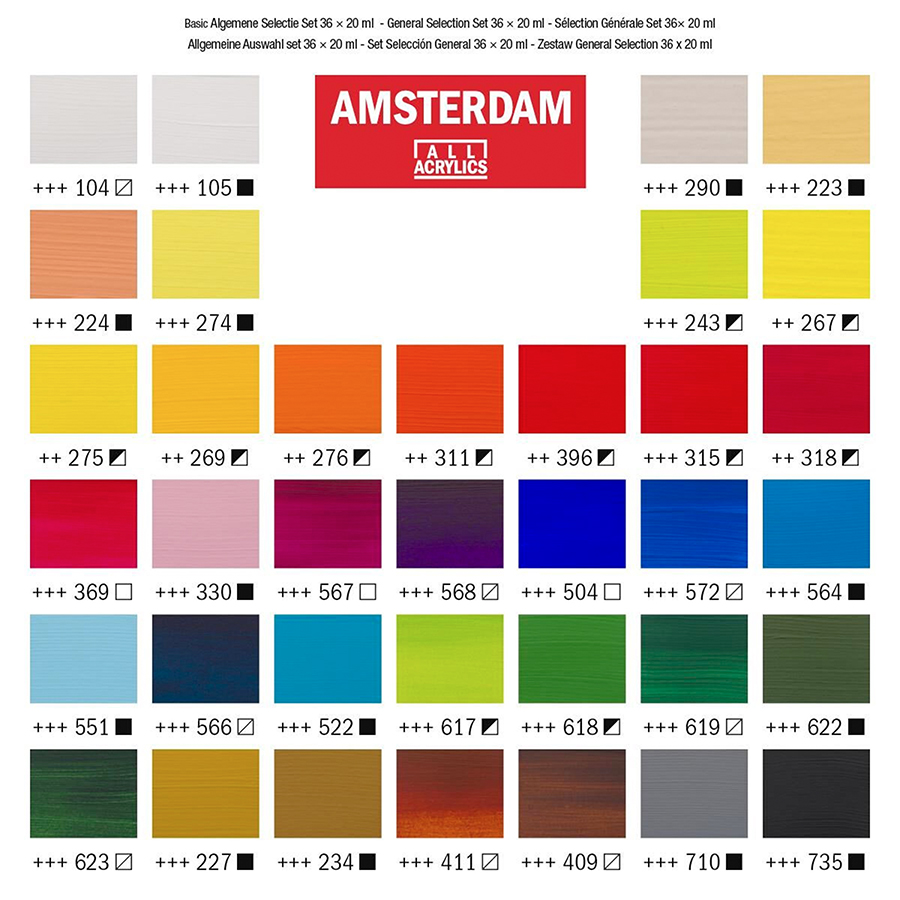 Peinture acrylique nacre Amsterdam Pearl-6 Tubes de 20 ml