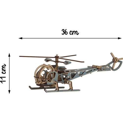 Maquette en bois 11 x 36 cm Hélicoptère