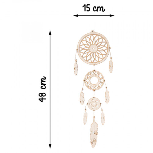 Maquette en bois 15 x 48 cm Attrape-rêve