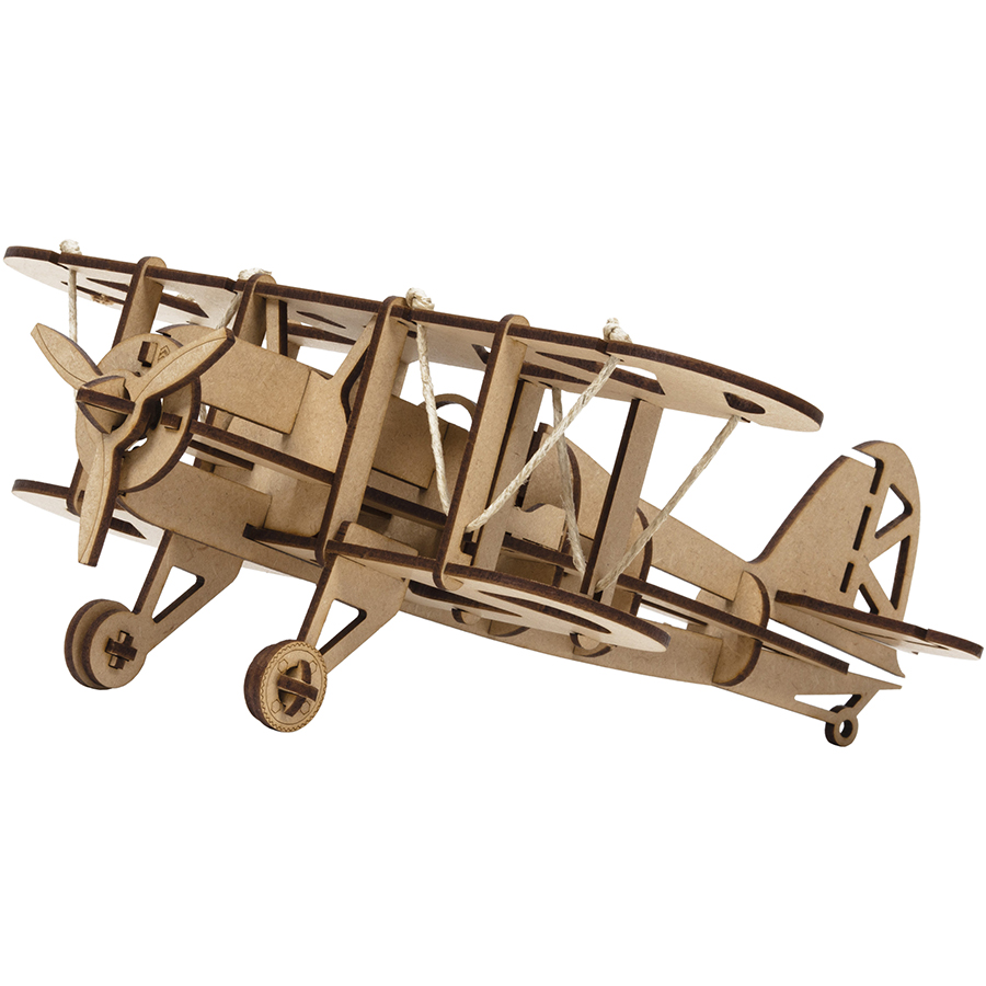 Maquette en bois 32 x 28.5 cm Avion Biplan