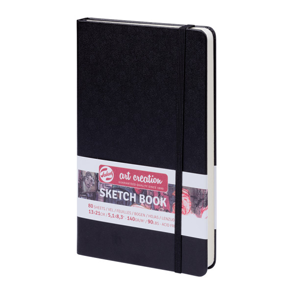 Carnet de croquis Noir 140 g/m² 80 feuilles 13 x 21 cm