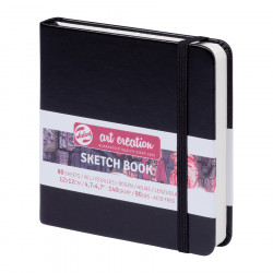 Carnet de croquis Noir 140 g/m² 80 feuilles 12 x 12 cm