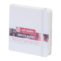 Carnet de croquis Blanc 140 g/m² 80 feuilles 12 x 12 cm