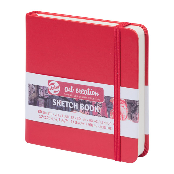 Carnet de croquis Rouge 140 g/m² 80 feuilles 12 x 12 cm