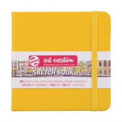 Carnet de croquis Jaune d'or 140 g/m² 80 feuilles 12 x 12 cm