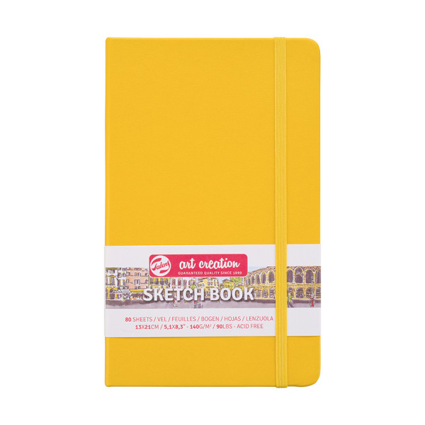 Carnet de croquis Jaune d'or 140 g/m² 80 feuilles 13 x 21 cm