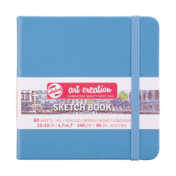 Carnet de croquis Bleu ciel 140 g/m² 80 feuilles 12 x 12 cm