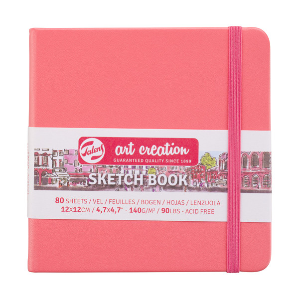 Carnet de croquis Corail 140 g/m² 80 feuilles 12 x 12 cm