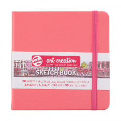 Carnet de croquis Corail 140 g/m² 80 feuilles 12 x 12 cm