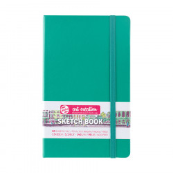 Carnet de croquis Vert forêt 140 g/m² 80 feuilles 13 x 21 cm