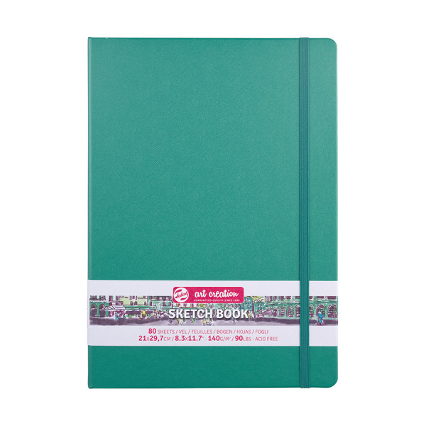 Carnet de croquis Vert forêt 140 g/m² 80 feuilles  A4 21 x 29.7 cm