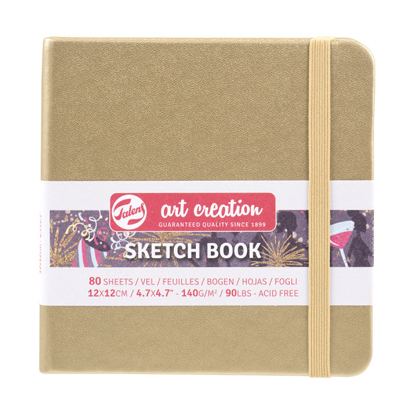 Carnet de croquis Or blanc 140 g/m² 80 feuilles 12 x 12 cm