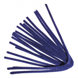 Chenille cure-pipe 50 cm par 10 Bleu Foncé