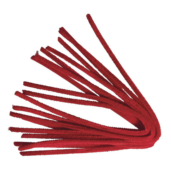 Chenille cure-pipe 50 cm par 10 Rouge