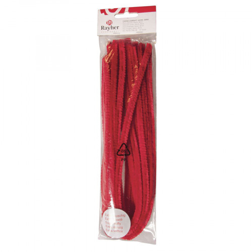 Chenille cure-pipe 50 cm par 10 Rouge