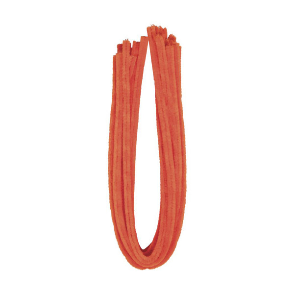 Chenille cure-pipe 50 cm par 10 Orange