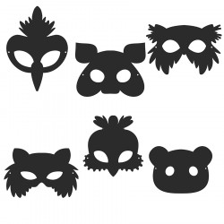 Masque à gratter Enfant 6 pcs Animaux