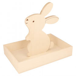 Plateau en Bois Lapin 25 x 17 x 4.5 cm