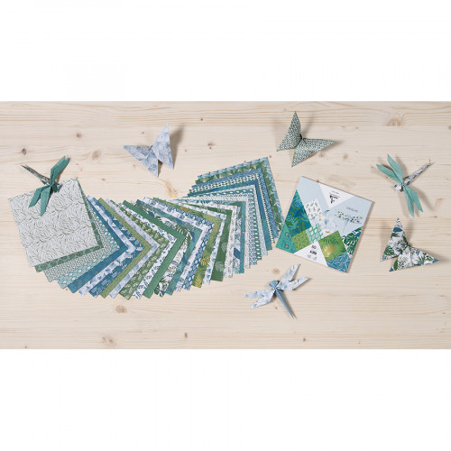 Papier Origami 60 feuilles 15 x 15 cm Végétal Chic