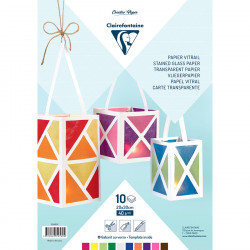 Papier Vitrail 20 x 30 cm 10 couleurs