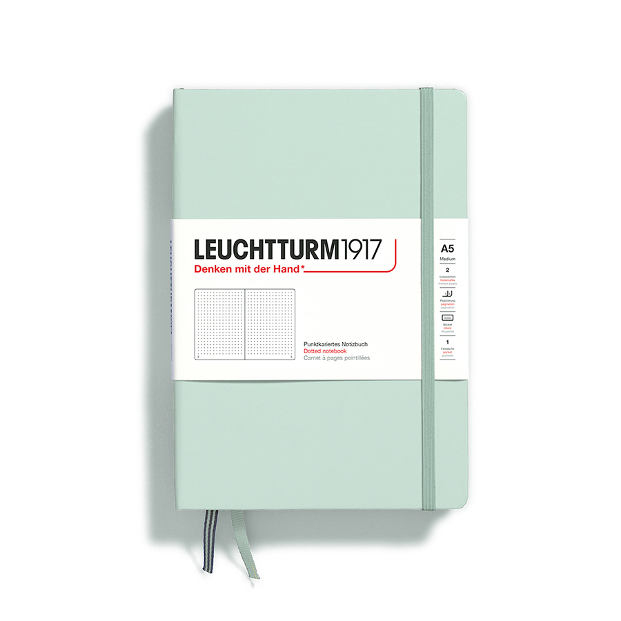 Leuchtturm1917 - Carnet de notes rigide B6+ - ligné - vert sauge