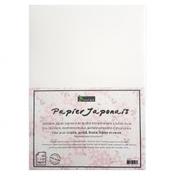 Papier japonais 70 g/m² Lot de 20 feuilles Blanches A4 21 x 29.7 cm