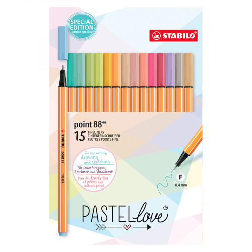 15 feutres de dessin STABILO Pen 68 Pastellove - Surligneurs