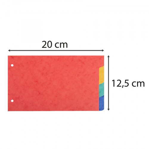 Intercalaires pour Fiches Bristol 12.5 x 20 cm 4 positions