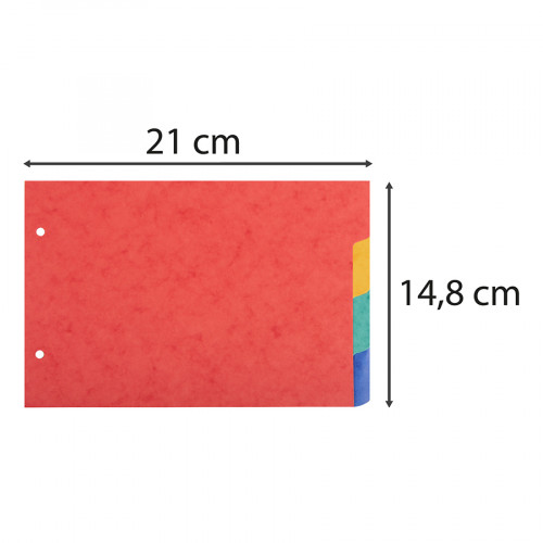 Intercalaires pour Fiches Bristol A5 14.8 x 21 cm 4 positions