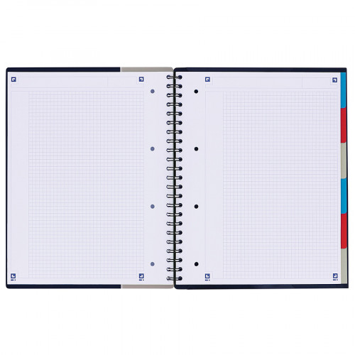 Cahier à spirales A4+ 24.5 x 31 cm Petits carreaux 5 x 5 mm 160 pages Organiserbook