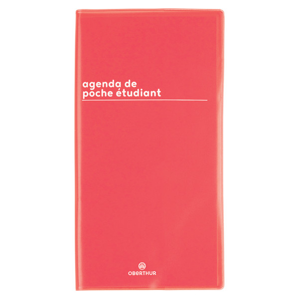 Agenda semainier 2023-2024 9,5 x 18 cm Boréal Rouge