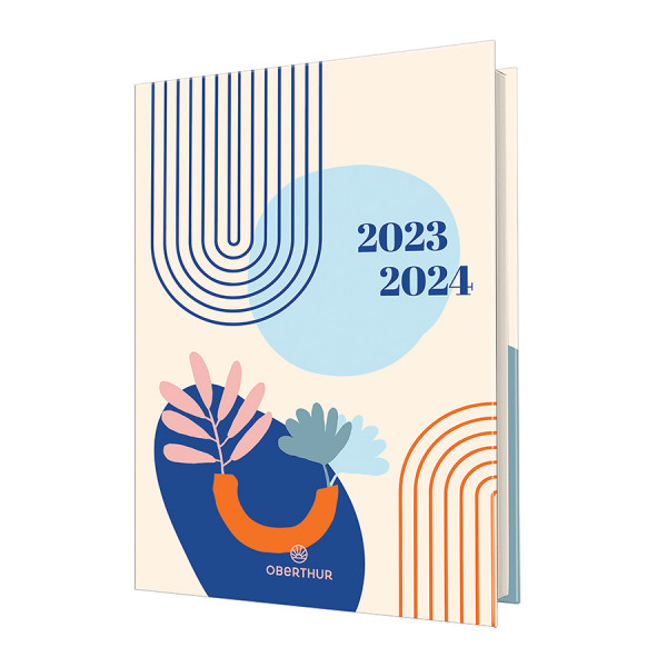 Agenda scolaire 2023-2024 journalier Abstrait Forme