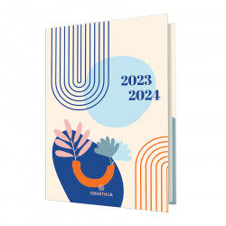 Agenda scolaire 2023-2024 journalier Abstrait Forme