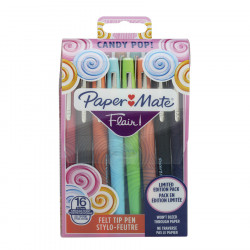 Feutre Paper Mate Flair Pochette 16 couleurs Candy Pop