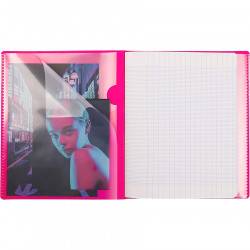 Cahier 17 x 22 cm Grands carreaux Seyès 96 pages Koverbook NEON