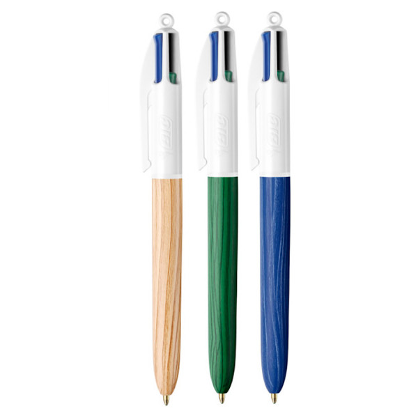 Stylo bille 4 couleurs Wood