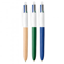 Stylo bille 4 couleurs Wood