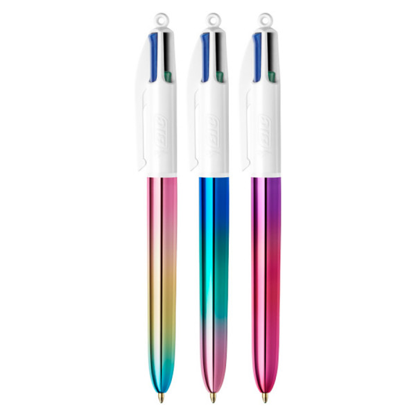 BIC lot de 6 stylos 4 couleurs pointe moyenne bleu